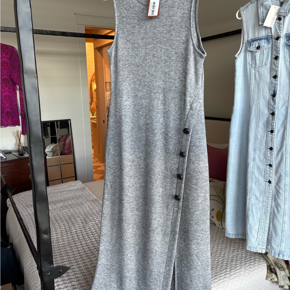 Fifteen Twenty Lauren Burton Down Midi Dress | Gray Sleeveless